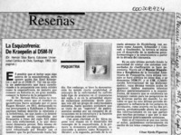 La esquizofrenia, de Kraepelin al DSM-IV  [artículo] César Ojeda Figueroa.
