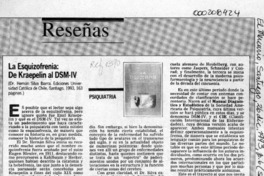 La esquizofrenia, de Kraepelin al DSM-IV  [artículo] César Ojeda Figueroa.