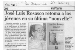 José Luis Rosasco retoma a los jóvenes en su última "nouvelle"  [artículo] S. V. S.