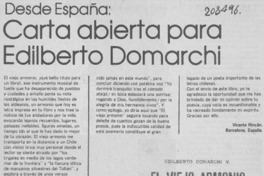 Carta abierta para Edilberto Domarchi