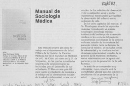 "Manual de sociología médica"