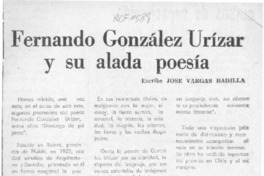 Fernando González Urízar y su alada poesía  [artículo] José Vargas Badilla.