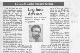 Legítima defensa  [artículo] Carlos Jorquera Alvarez.