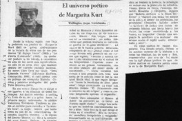 El universo poético de Margarita Kurt  [artículo] Wellington Rojas Valdebenito.
