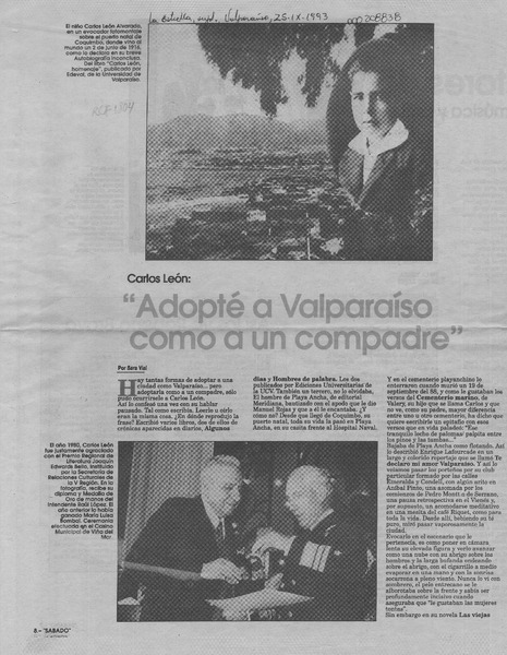 Carlos León, "Adopté a Valparaíso como a un compadre"  [artículo] Sara Vial.