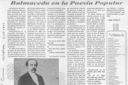 Balmaceda en la poesía popular  [artículo] Jorge Núñez P.