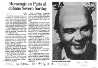 Homenaje en París al cubano Severo Sarduy  [artículo].