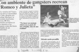 Con ambiente de gangsters recrean "Romeo y Julieta"  [artículo].