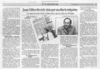 Juan Mihovilovic visto por un diario talquino  [artículo].