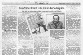 Juan Mihovilovic visto por un diario talquino  [artículo].