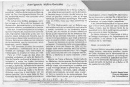 Juan Ignacio Molina González  [artículo] Arnoldo Baeza Pérez.