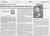 Entrevista a Rosabetty Muñoz  [artículo] Carlos Alberto Trujillo.