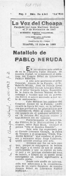 Natalicio de Pablo Neruda  [artículo].