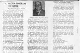 La infancia ferroviaria de Neruda  [artículo] Miguel Artidoro Pérez Aravena.