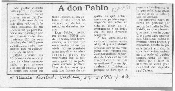 A don Pablo  [artículo] Cejota.