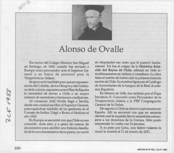 Alonso de Ovalle  [artículo].