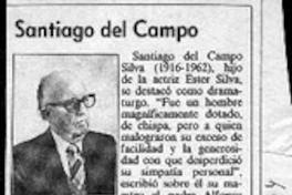 Santiago del Campo  [artículo] Manuel Salvat Monguillot.