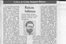 Raíces tabinas  [artículo] Carlos Jorquera Alvarez.