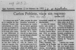 Carlos Poblete, viaje sin regreso  [artículo] Lot.