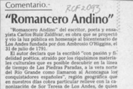 "Romancero andino"  [artículo] Horacio Hernández Anderson.
