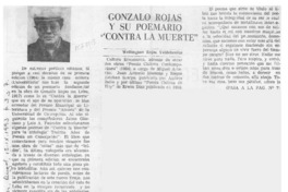 Gonzalo Rojas y su poemario "Contra la muerte"  [artículo] Wellington Rojas Valdebenito.