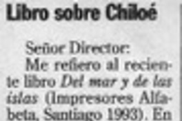 Libro sobre Chiloé  [artículo] Eduardo Tampe.