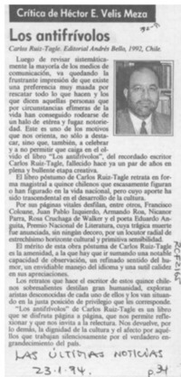Los antifrívolos  [artículo] Héctor E. Velis Meza.