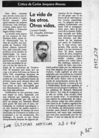 La vida de los otros, otras vidas  [artículo] Carlos Jorquera Alvarez.
