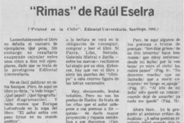 "Rimas" de Raúl Eselra