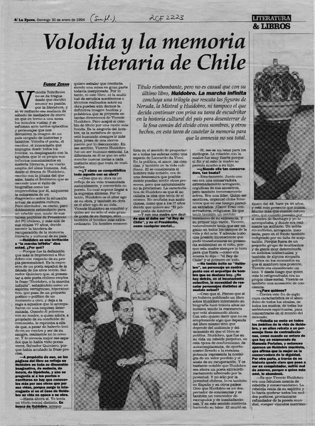 Volodia y la memoria literaria de Chile