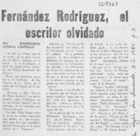 Fernández Rodríguez, el escritor olvidado