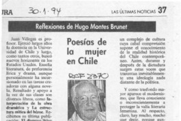 Poesías de la mujer en Chile  [artículo] Hugo Montes Brunet.