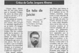 En tela de juicio  [artículo] Carlos Jorquera Alvarez.