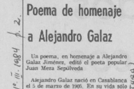 Poema de homenaje a Alejandro Galaz