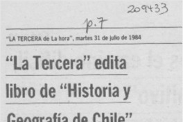 "La Tercera" edita libro de "Historia y Geográfia de Chile"