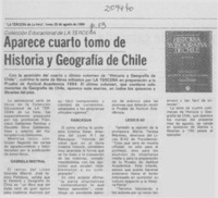 Aparece cuarto tomo de "Historia y geografía de Chile"
