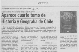 Aparece cuarto tomo de "Historia y geografía de Chile"