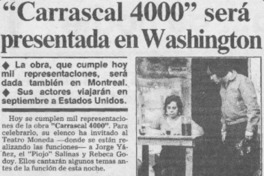 "Carrascal 4000" será presentada en Washington