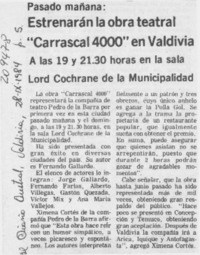 Estrenarán la obra teatral "Carrascal 4000" en Valdivia
