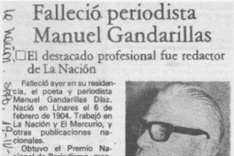 Falleció periodista Manuel Gandarillas