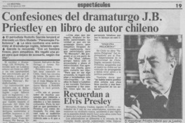 Confesiones del dramaturgo J. B. Priestley en libro de autor chileno