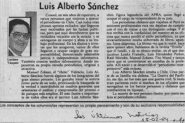 Luis Alberto Sánchez  [artículo] Luciano Vásquez.