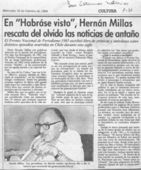 En "Habráse visto", Hernán Millas rescata del olvido las noticias de antaño  [artículo].