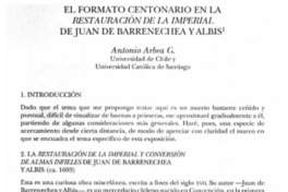 El formato centonario en la "Restauración de la Imperial" de Juan de Barrenechea y Albis