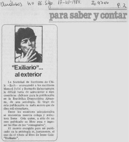 "Exiliario" -- al exterior