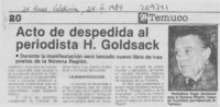 Acto de despedida al periodista H. Goldsack