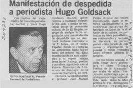 Manifestación de despedida a periodista Hugo Goldsack