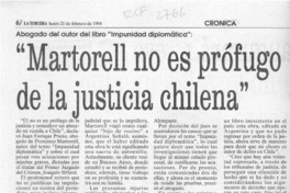 "Martorell no es prófugo de la justicia chilena"  [artículo] Carlos Cádiz.
