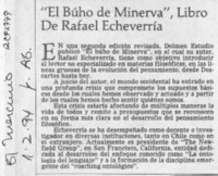 "El Búho de Minerva", libro de Rafael Echeverría