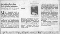 La poética teatral de Luis Alberto Heiremans  [artículo] Manuel Peña Muñoz.